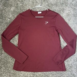Gymshark Maroon Long Sleeve Athletic Top